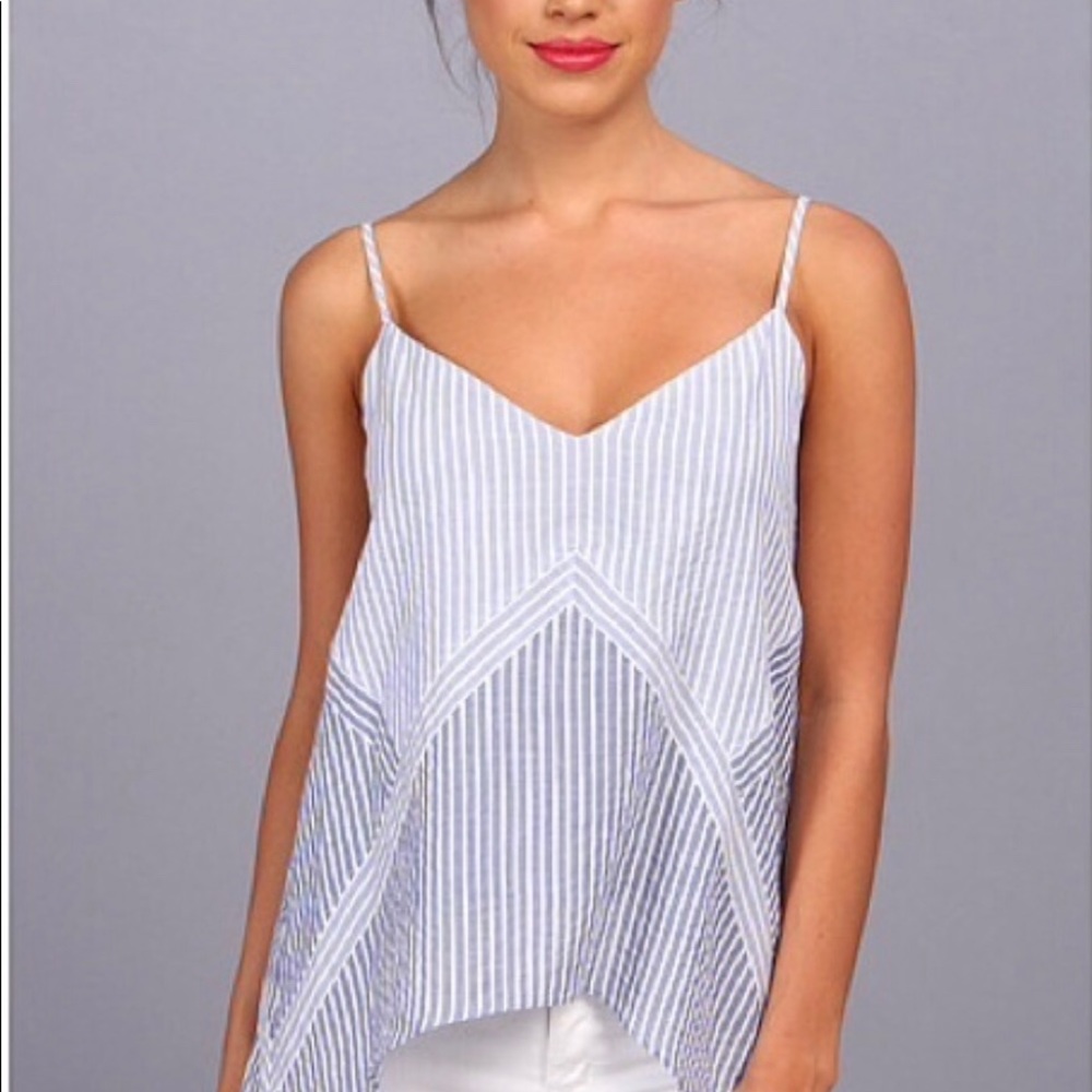 BCBGMAXAZRIA Light Blue Combo Cora Tank